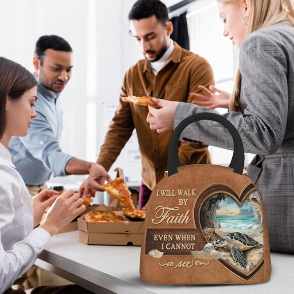 Sea Turtle Insulated Lunch Bag Reusable Cooler Tote Food Snack Container - Picture 7 of 7